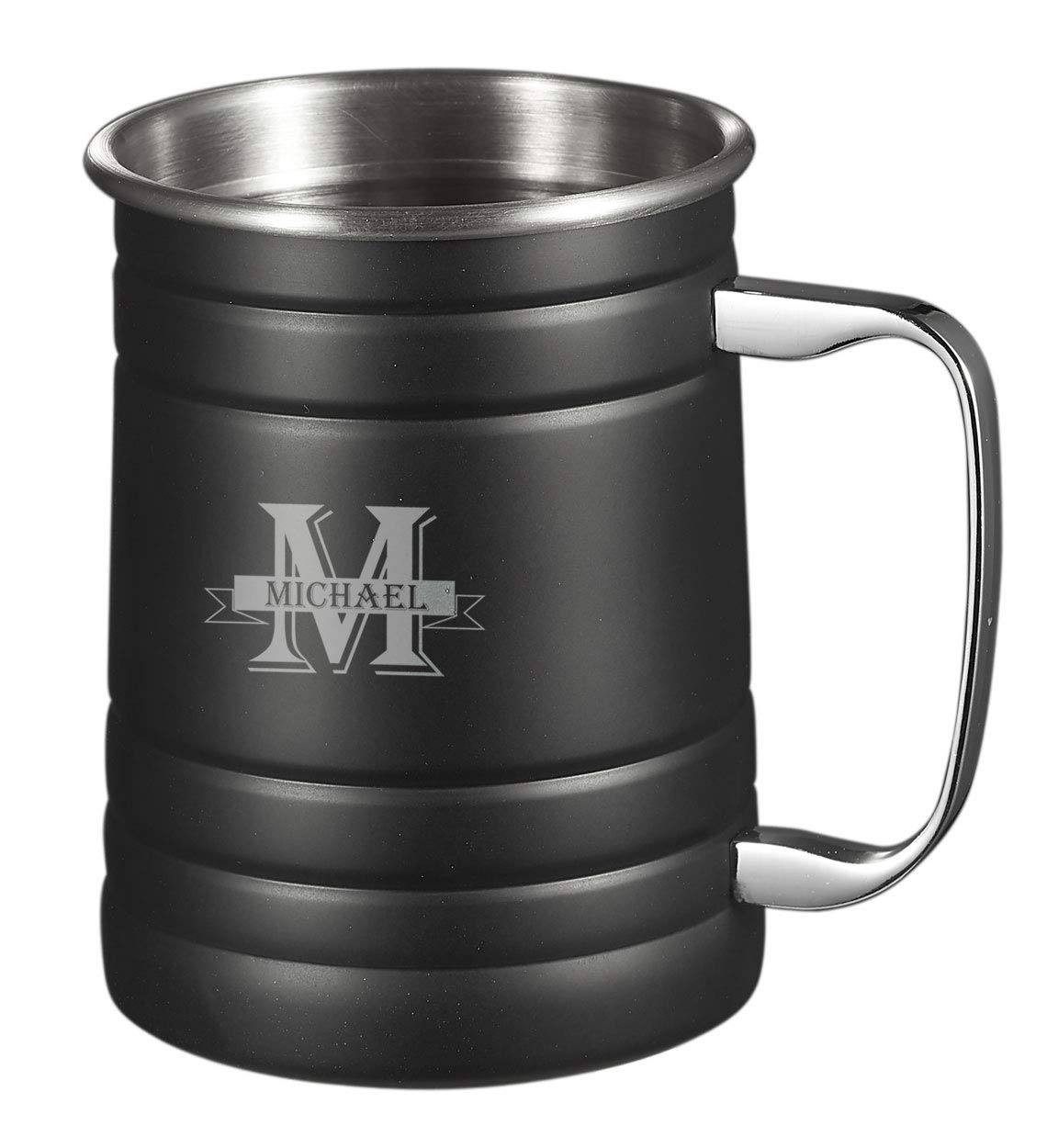 Visol 16 oz Matte Black Stein Moscow Mule Mug (Groomsman 3)