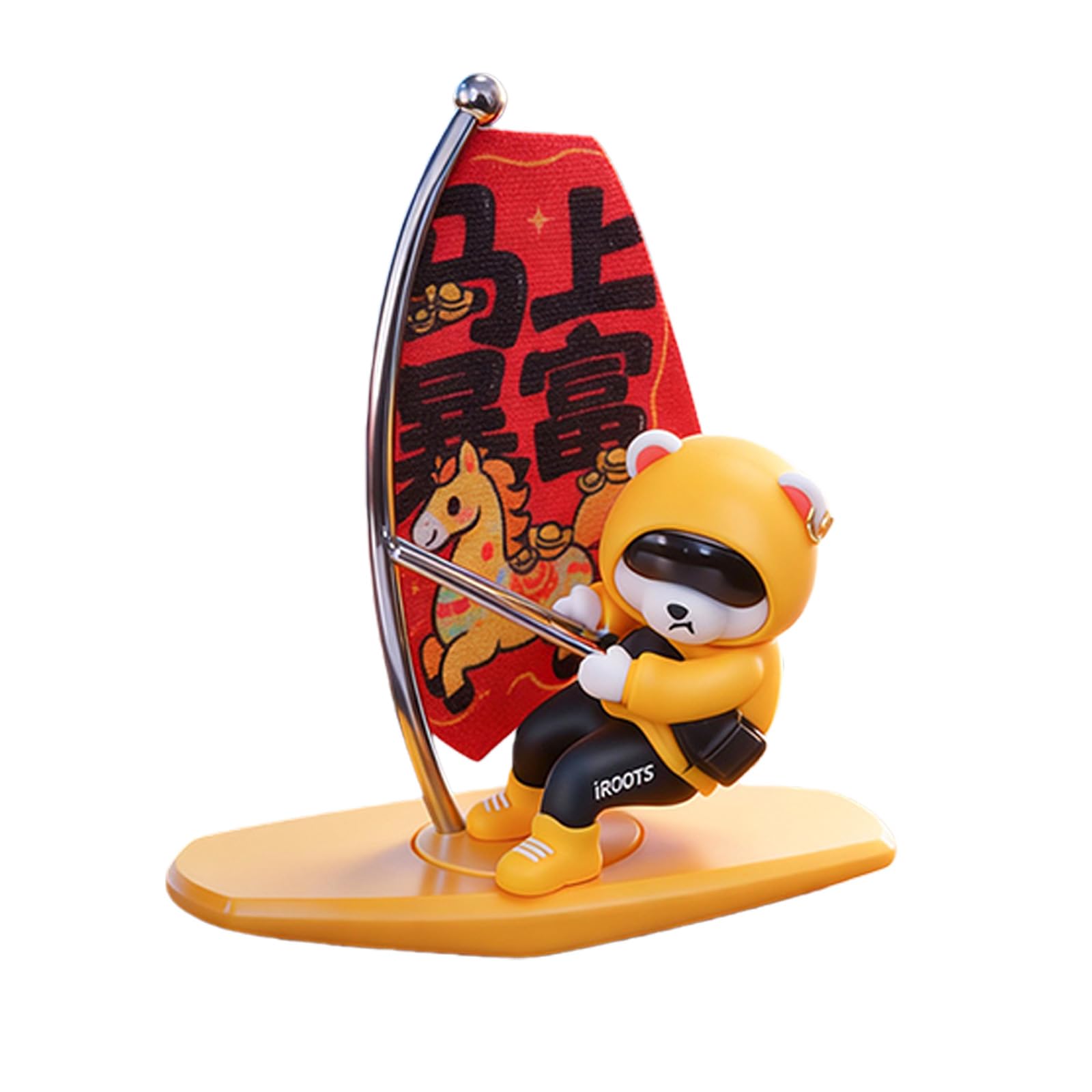 Bbajszx Entertaining Surfing Bear Ornament Car Dashboard Decoration That Swings and Rotates for a Fun Driving Unique Rotating Motion Surfing Bear Decoration