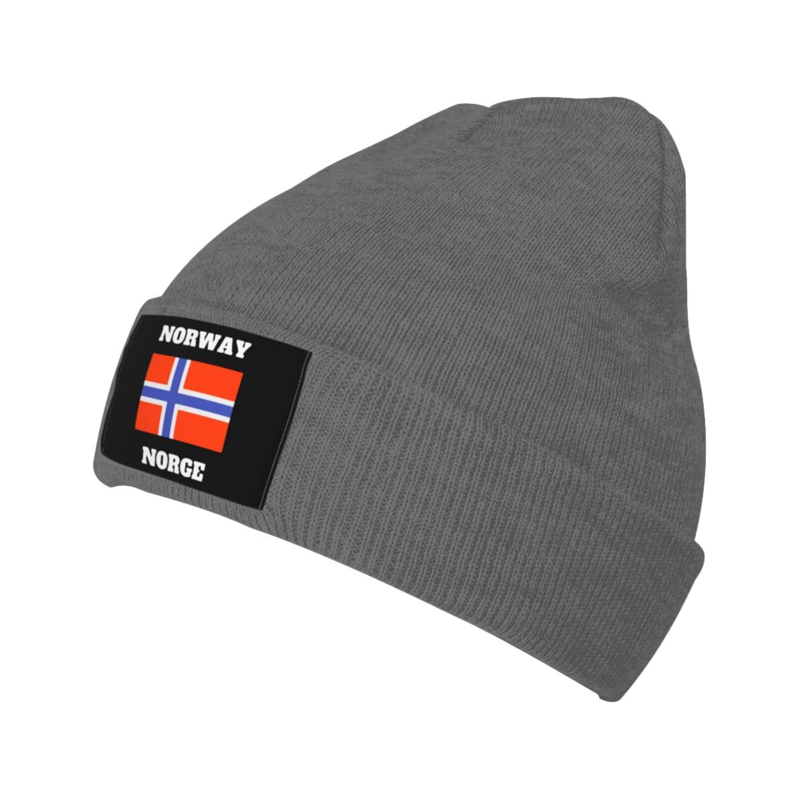 xinchenxin Winter Knit Hat Cap for Men Women, Norges Norway Flag Daily Beanie Hat Unisex Warm Cuff Ski Skullies Caps Black