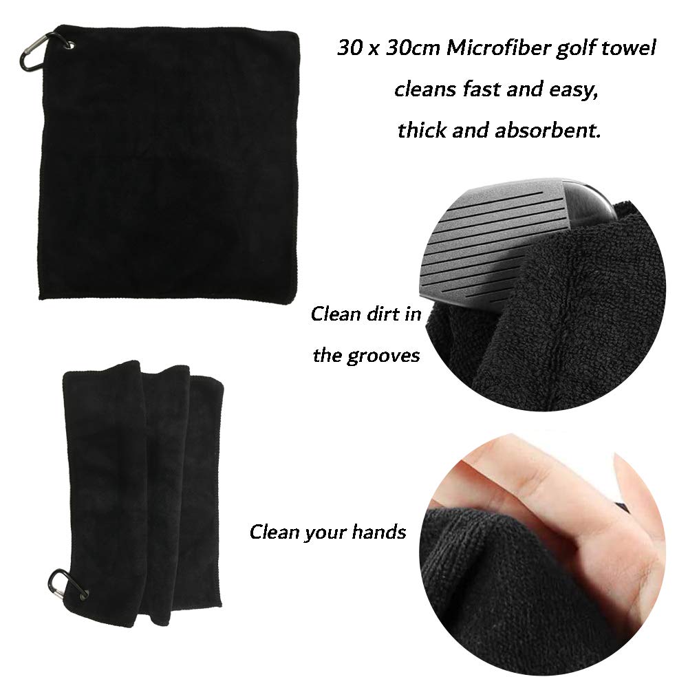Kit di Accessori da Golf, Spazzola per Mazze da Golf, Asciugamano da Golf, Strumento di Riparazione con marcatore per Palline, Adatto per Pulire Le Attrezzature da Golf