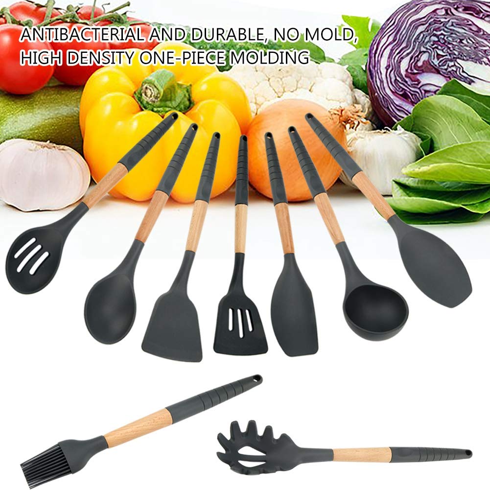 Juego de espátula de silicona antiadherente para hornear, utensilio de cocina resistente al calor, flexible, duradero, moldeado de una sola pieza, fácil de limpiar, apto