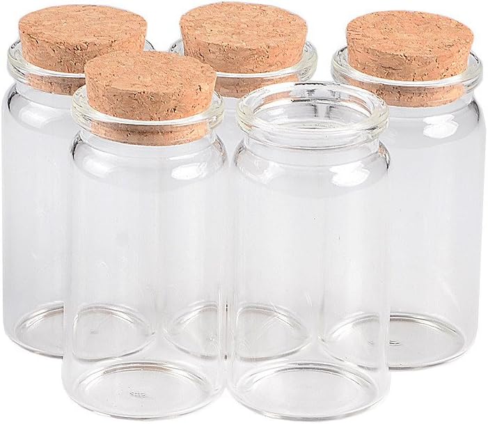 TAI DIAN 50ml Glass Bottles with Cork 37X70X27mm for Wedding Holiday Decoration 12pcs/lot (12, 50ml-37x70x27mm)
