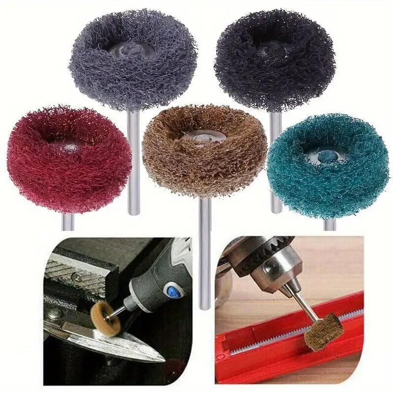 DIY Crafts Rotary Fabric Scouring Pad Grinding Mounted Points, Abrasive Buffing Polishing Wheel Set for Rotary Tool Accessories DIY Craft Tool (10)