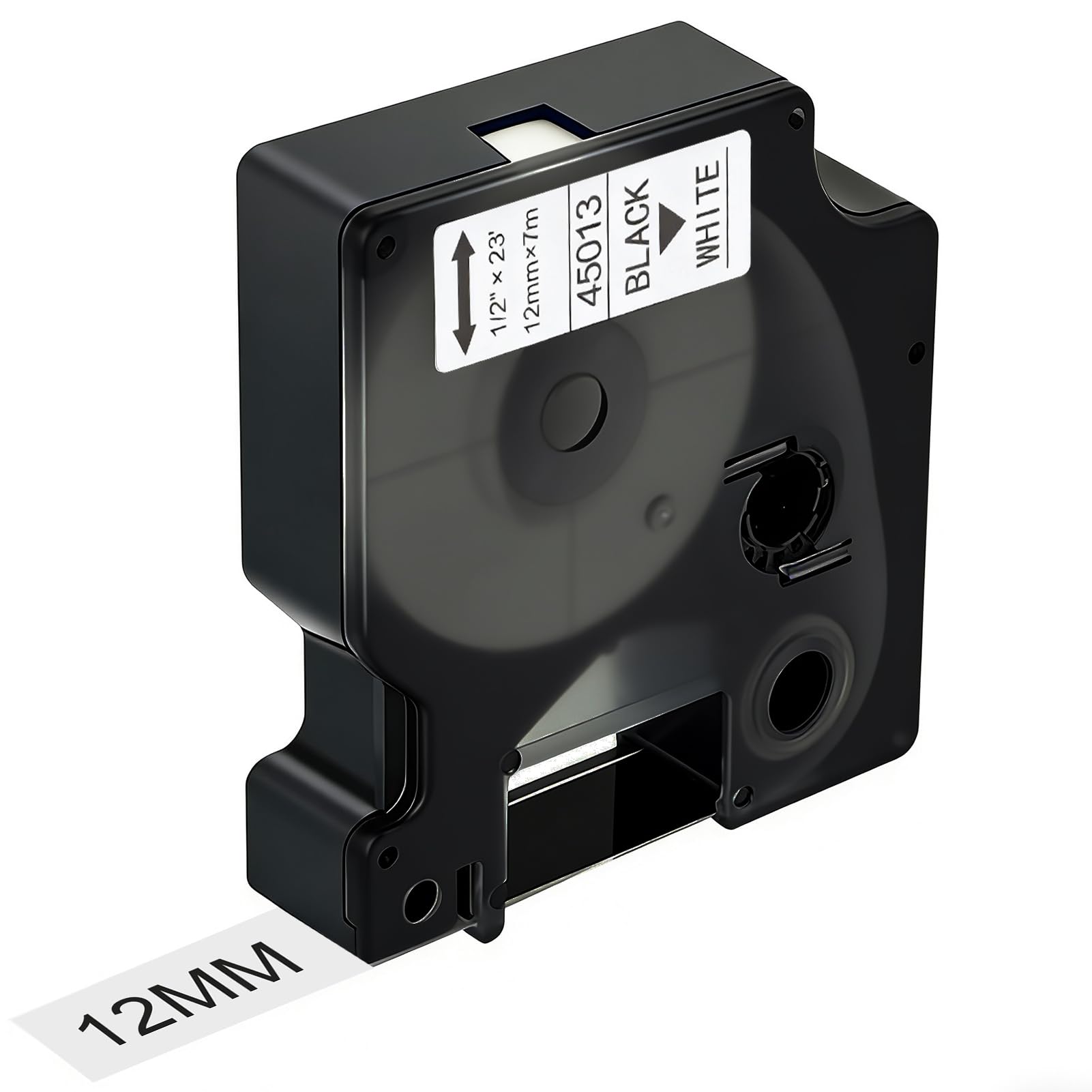 A45013 Compatible with Dymo D1 Label Tape 12mm x 7m 45013 S0720530 Black on White Labels Tape Replacement for Dymo Label Maker Refills LabelManager 160 210D 220P 260P 280 360D 420P Labelpoint 150 250