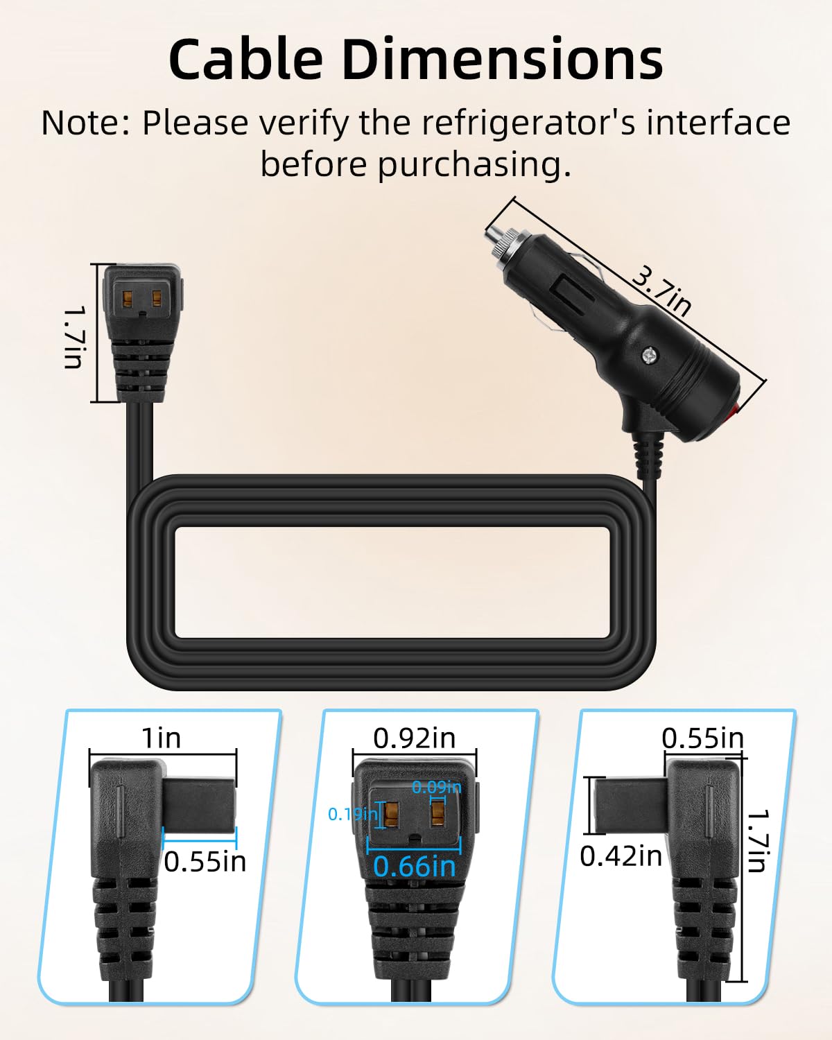 GELRHONR 12V Auto-Kühlbox Kabel 14AWG, Zigarettenanzünder Stecker auf DC 12V Kabel mit Schalter, für Kühlbox, Kühlschränken Wohnmobil & Campingzubehör (1.5M/4.9FT)