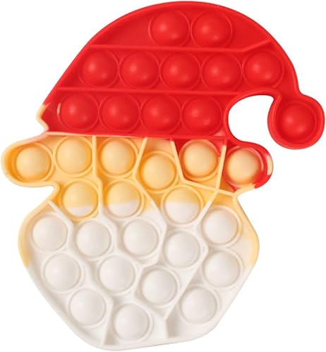 Juguetes sensoriales de Papá Noel Pop It para niños, juguetes sensoriales de burbujas de Papá Noel rojo, paquete de 2