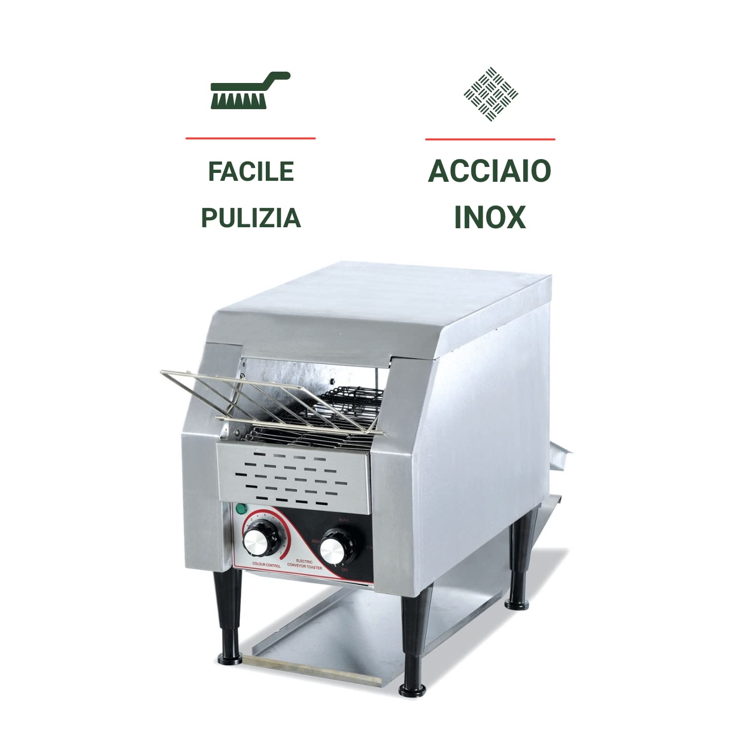 Ristoattrezzature Tostapane Elettrico a Nastro - Professionale da 300-350 fette/h