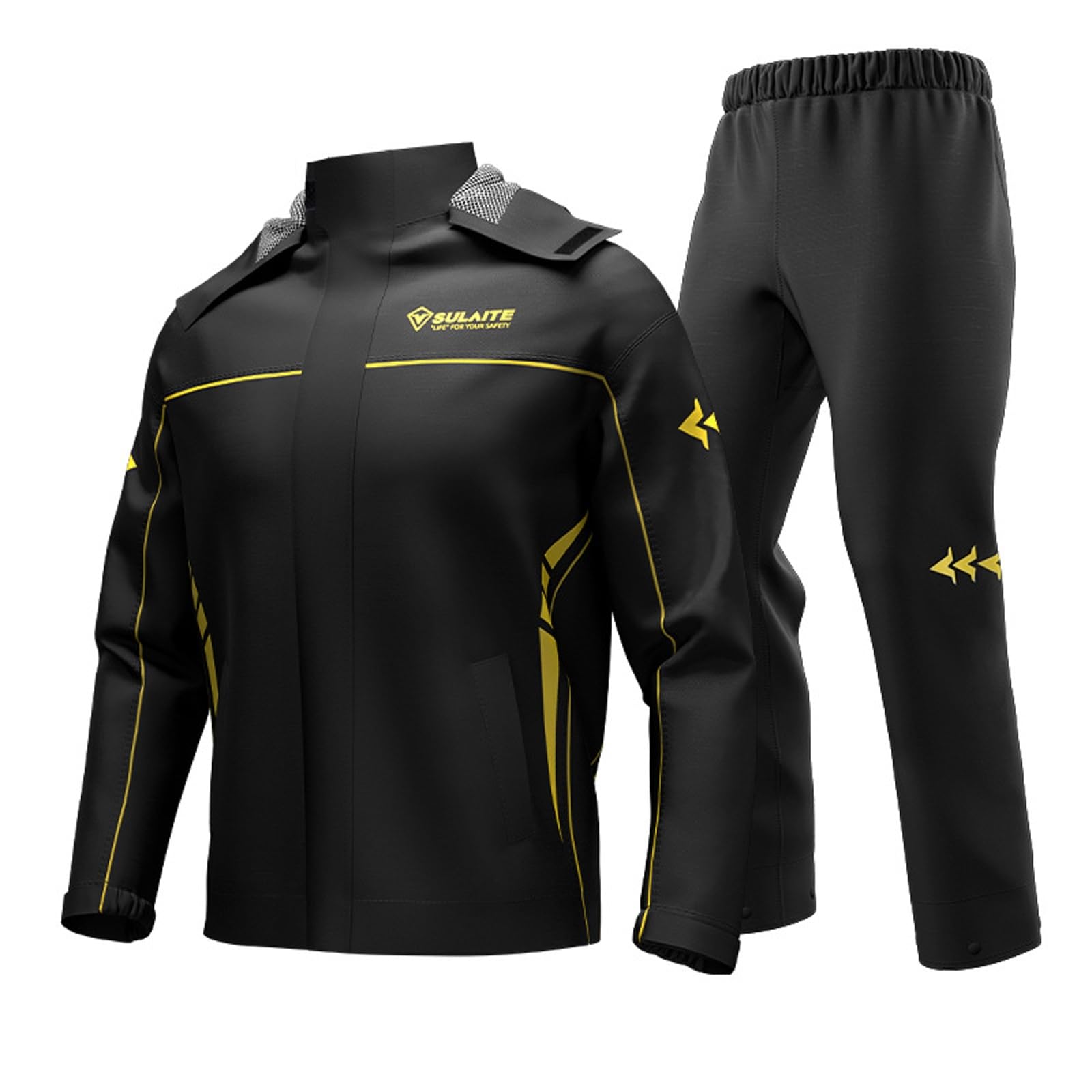 GeRRiT Regen-Set für Herren und Damen, wasserdicht, für Motorrad, Regenanzug, für den Außenbereich, reflektierend, Set aus Jacke und Hose, wasserdicht, 2-teilig, für Fahrrad, Reiten, Radfahren,