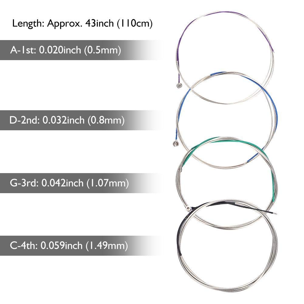 Bnineteenteam Corde Violoncelle, Accessoire Pièce de Rechange pour Cordes Violoncelle 3/4 4/4 en Alliage de Zinc-cuivre Accessoires de Jeu Cordes Violoncelle