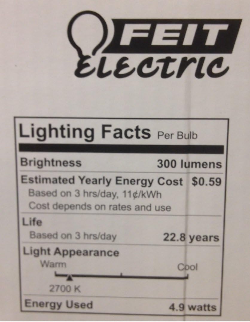 Feit LED 4.9 Watt LED Candelabra Light Bulbs 3-Pack (911482)