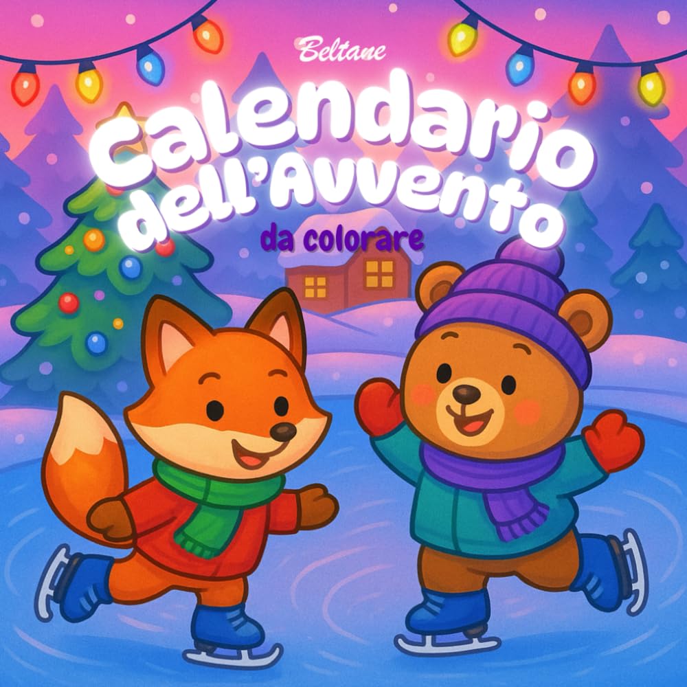 Calendario dell'Avvento da Colorare: 24 Giorni di Magia Natalizia con Animali Cute e Illustrazioni Festive