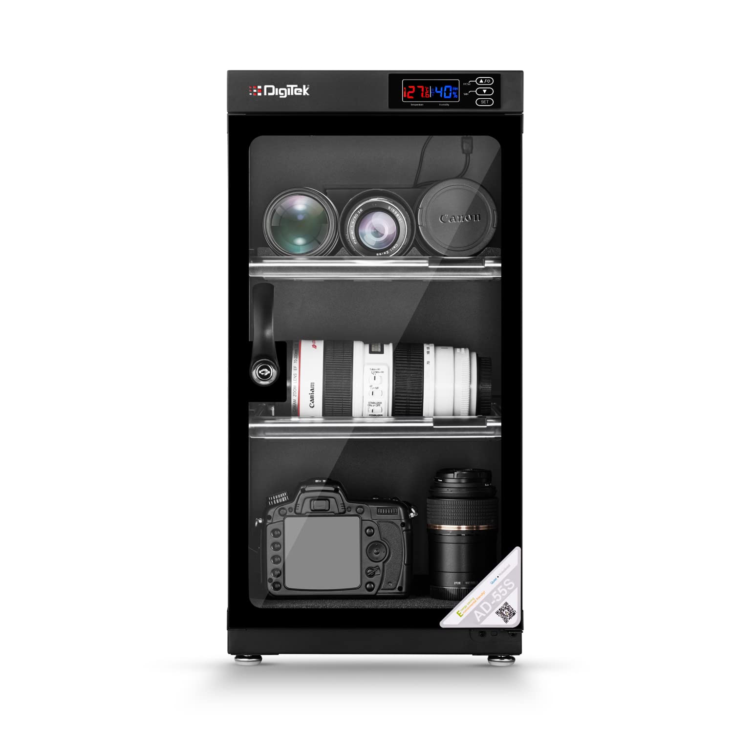 Digitek AD 55S 55 Liters Capacity Digital Display Dry Cabinet with Humidity Controller (Black)-image-7