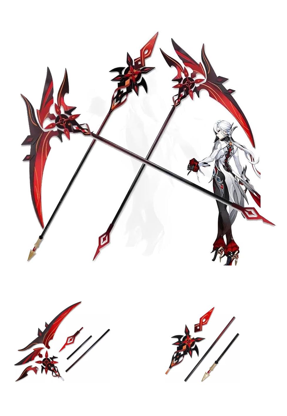 【新品未使用】原神風 アルレッキーノ モチーフ 赤月のシルエット コスプレ武器 Amazon.co.jp: 原神 アルレッキーノ コスプレ道具 赤月のシルエット