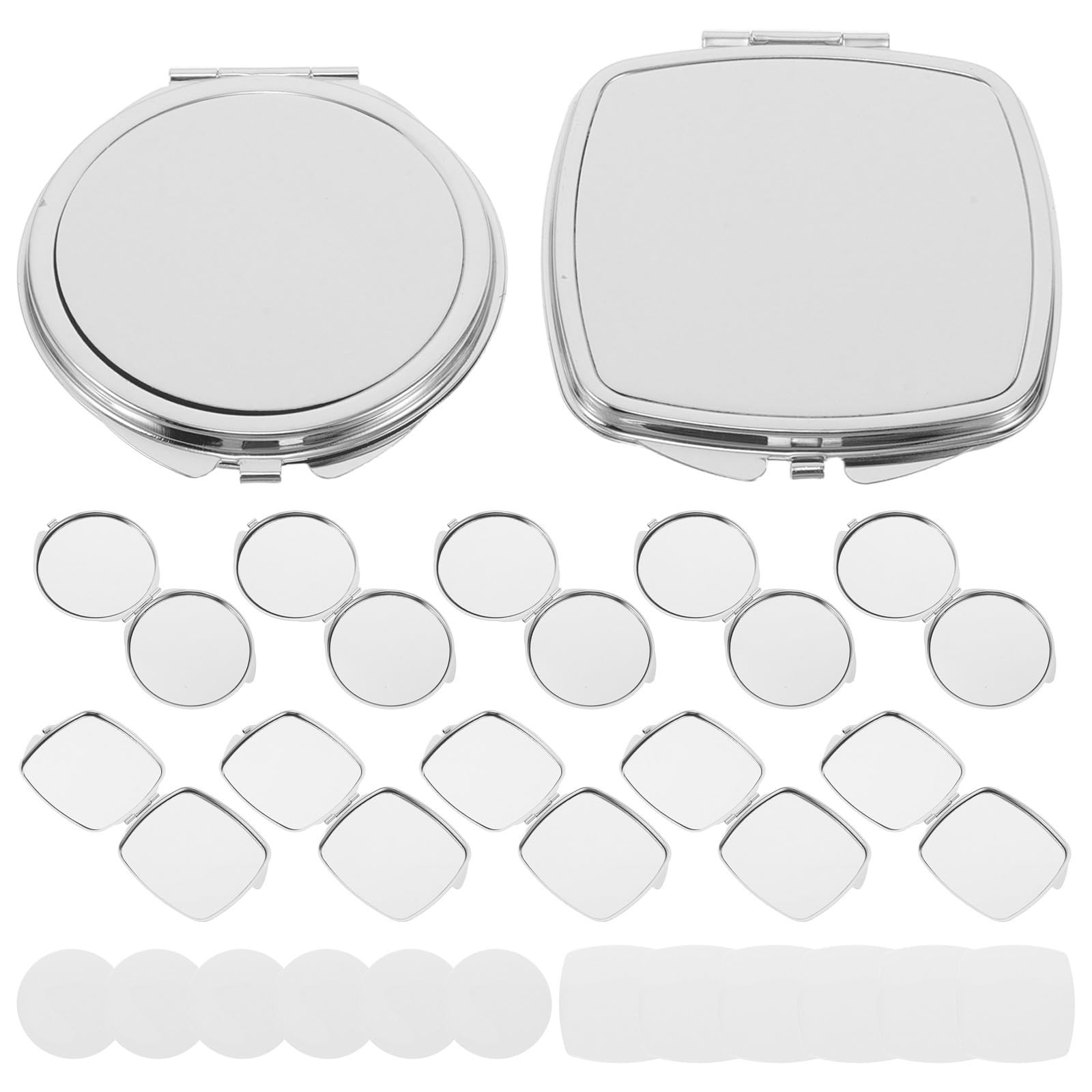 EXCEART 12 Piezas Espejo Compacto Plegable de Bolsillo Doble Cara Acero