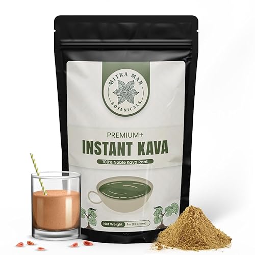 Kava instantánea, 100 % raíz extraída de raíz, Kava en polvo natural y tranquilo, fácil de usar, Kava instantánea totalmente soluble en agua para