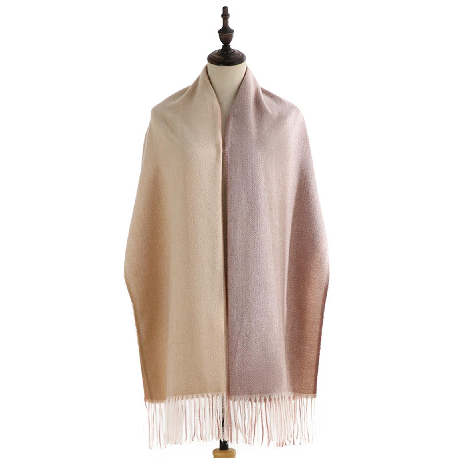 ACiyD Sciarpa in Cashmere Autunno Inverno Nuovo Cashmere Sciarpa Scozzese da Donna Scialle Caldo (Cachi A)