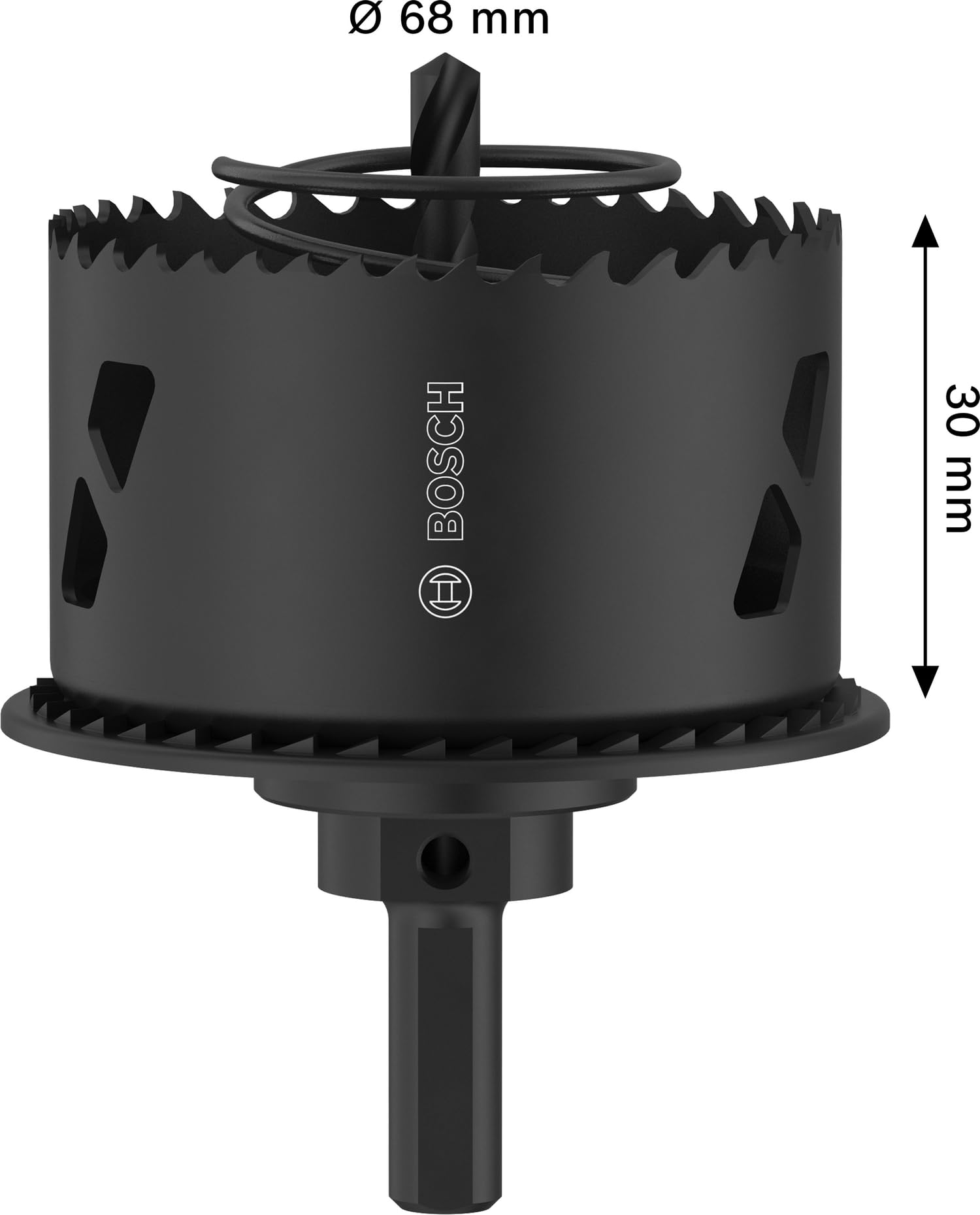 Bosch 1x Lochsäge mit Adapter und Randsenker für Holz und Trockenbauwände (für Trockenbauwand, Weichholz, Ø 68 mm, Professional Zubehör Bohrmaschine)