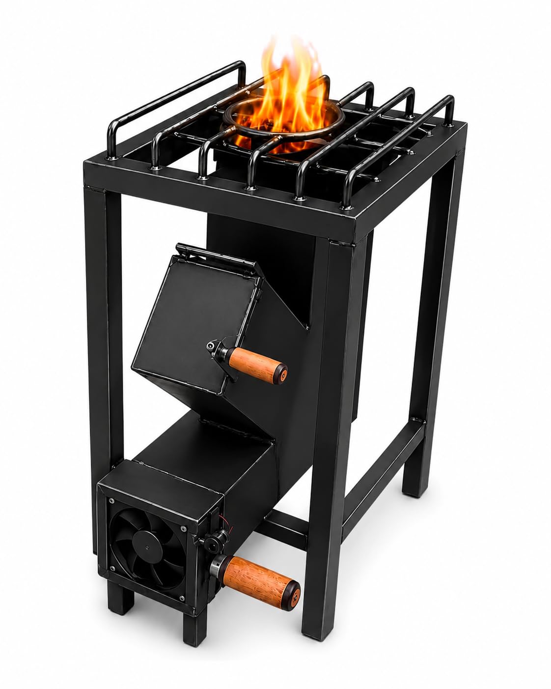 Wood Fired Rocket Stove with Fan – Heavy Duty Smokeless Metal Chulha for Home & Outdoor Cooking Lakdi Ka Chulha Angeethi Sigdi, Camping Hiking stove-picture-39