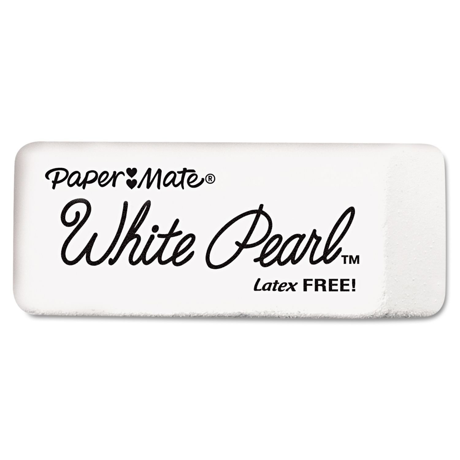 Paper Mate White Pearl Erasers, Large, 12 Count
