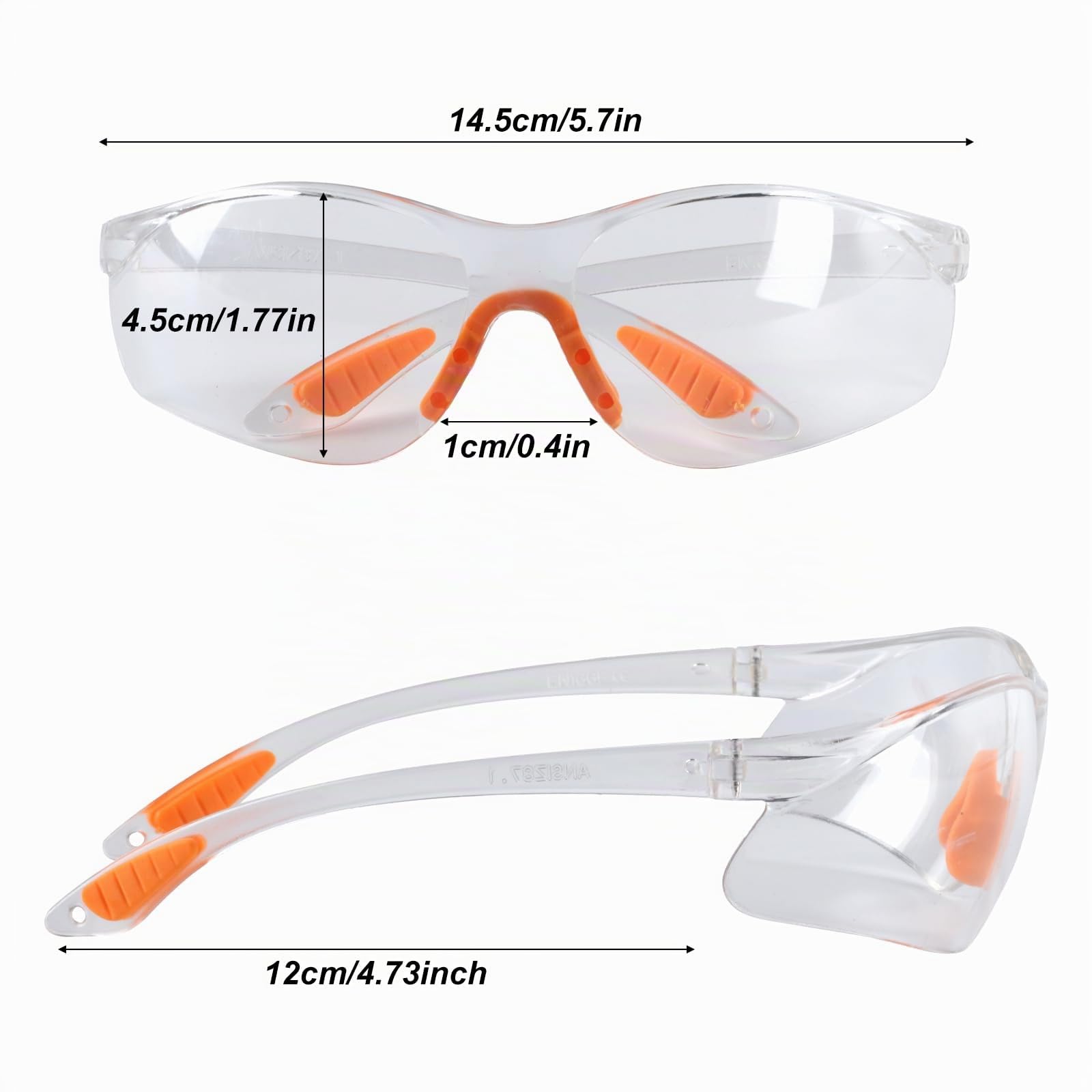 Confezione da 12 Occhiali di Sicurezza Trasparenti, Protezione Occhi per Lavoro, Laboratorio e Attività Industriali
