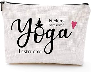 Yoga Instructor Gifts,Yoga Gifts for Yoga Instructor,Yogi Gifts for Women, Gifts for Yogis,Yoga Instructor Bag,Makeup Bag, Cosmetic bag,Gift for Yoga Lover Gift-Fuc Awesome Yoag Instructor