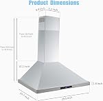 Range Hood 30 inch Wall Mounted Kitchen Hood, Ducted/Ductless Range Hood with Delayed Shutdown Function, Exactor Hood with Soft Touch Countrol,3 Speed Fan, Stainless Steel Grease Filters