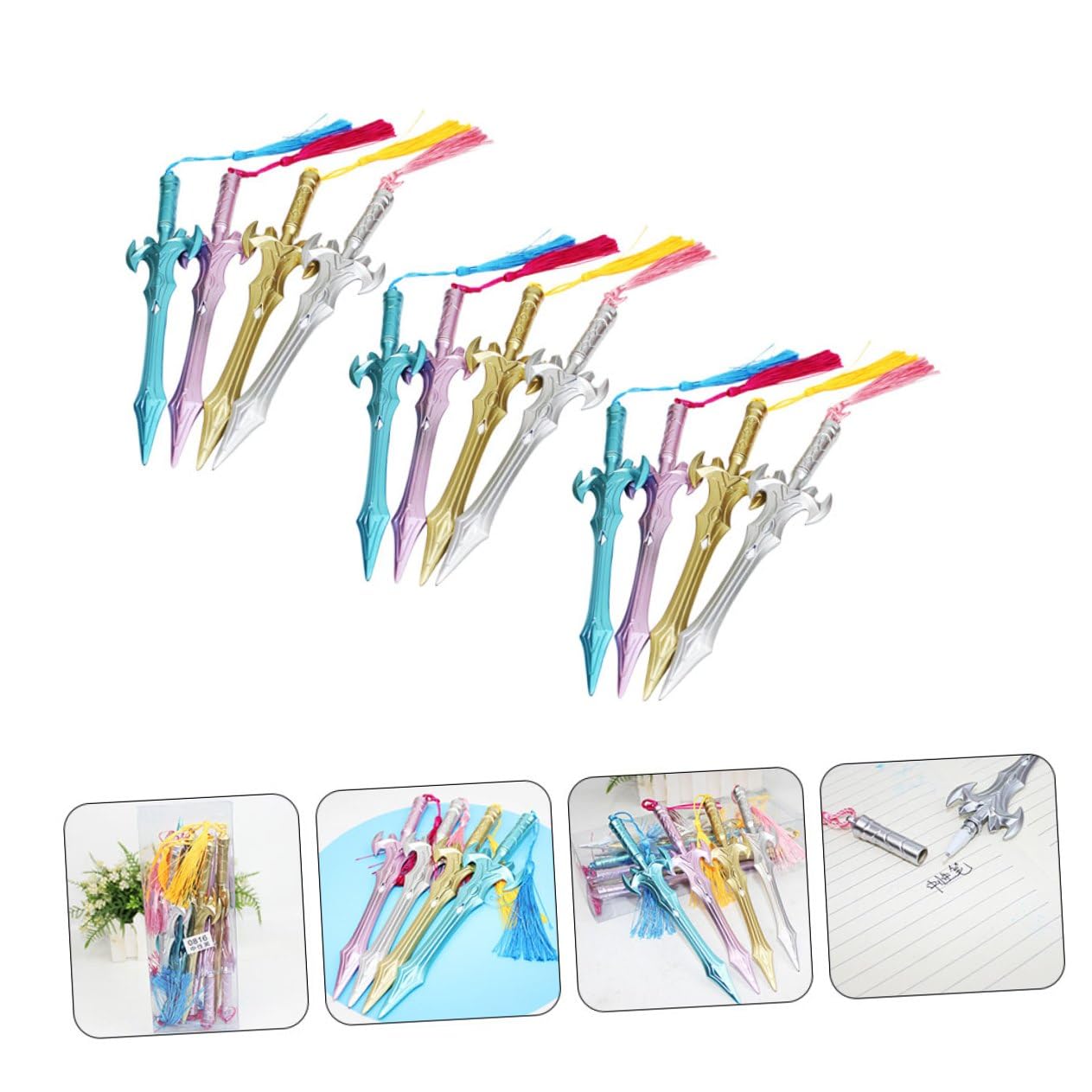 Housoutil 36 Pièces Lot de Stylos Gel Original avec Pendentif Tassel Stylos Gel pour Étudiants Compact pour Bureau et