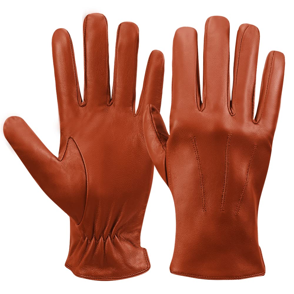 MGGMOKAY Herren Lederhandschuhe Kaschmir gefüttert