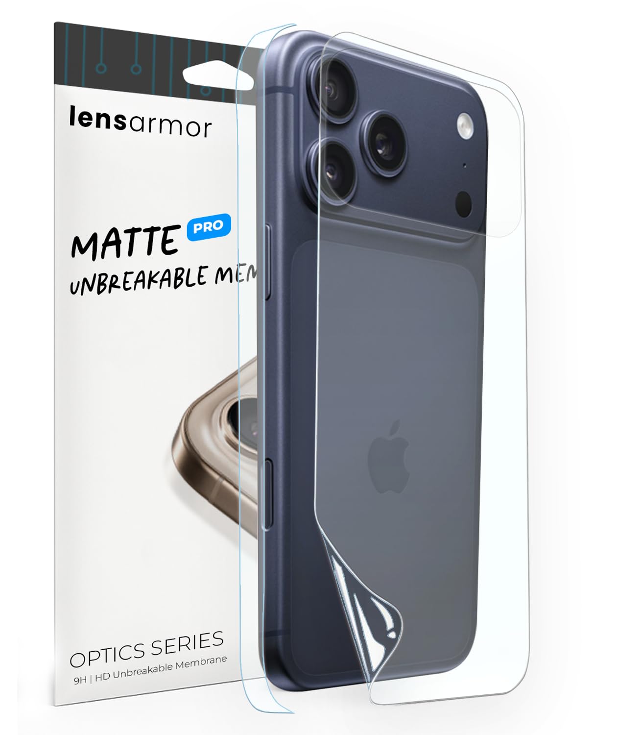 Compatible with iPhone 17 Pro Max Matte Back Skin Membrane – Unbreakable Anti-Glare Back Protector Film with Installation Kit, Scratch Resistant & Smooth Touch Flexible Shield (6.9")