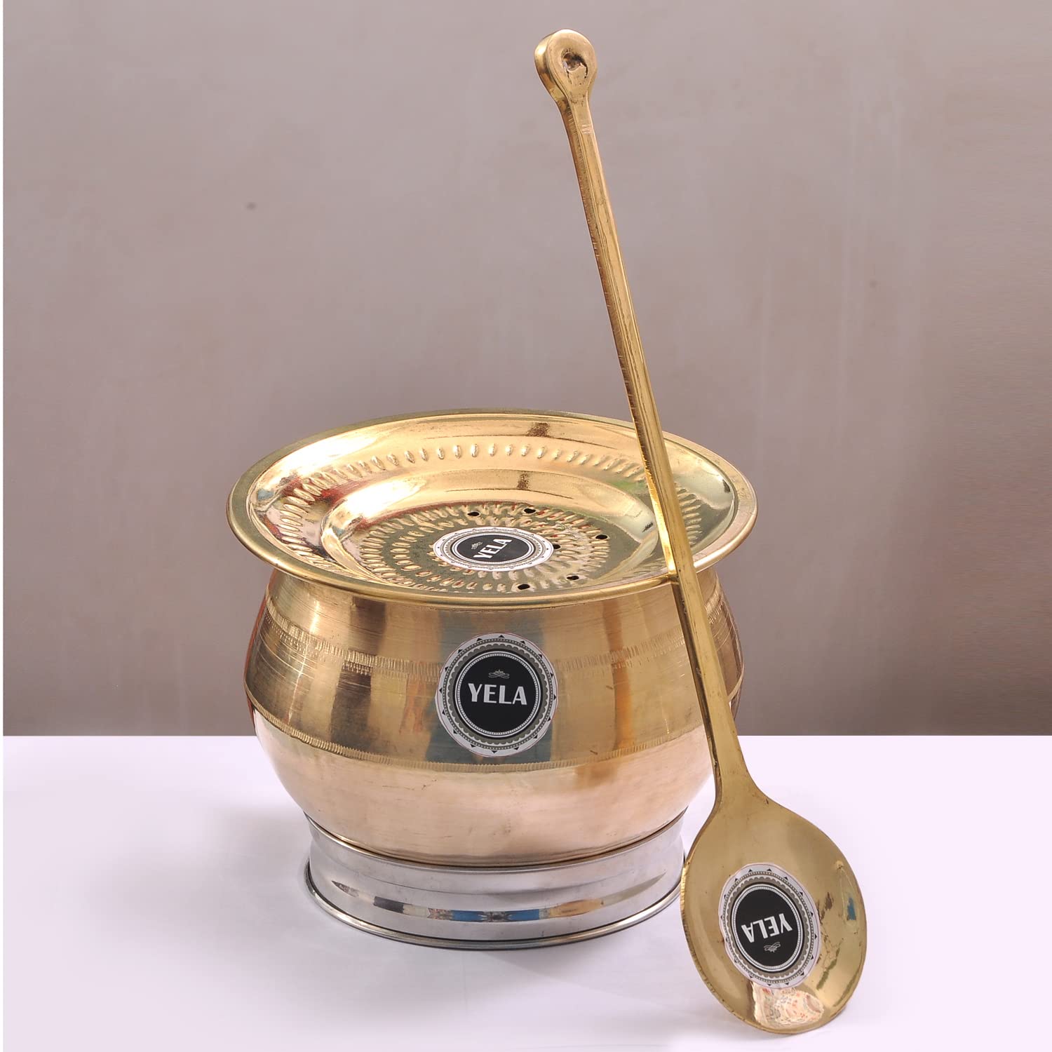 Buy Yela Bronze URLI with Hole Lid, Ladle 3000 ML Kumbakonam Special