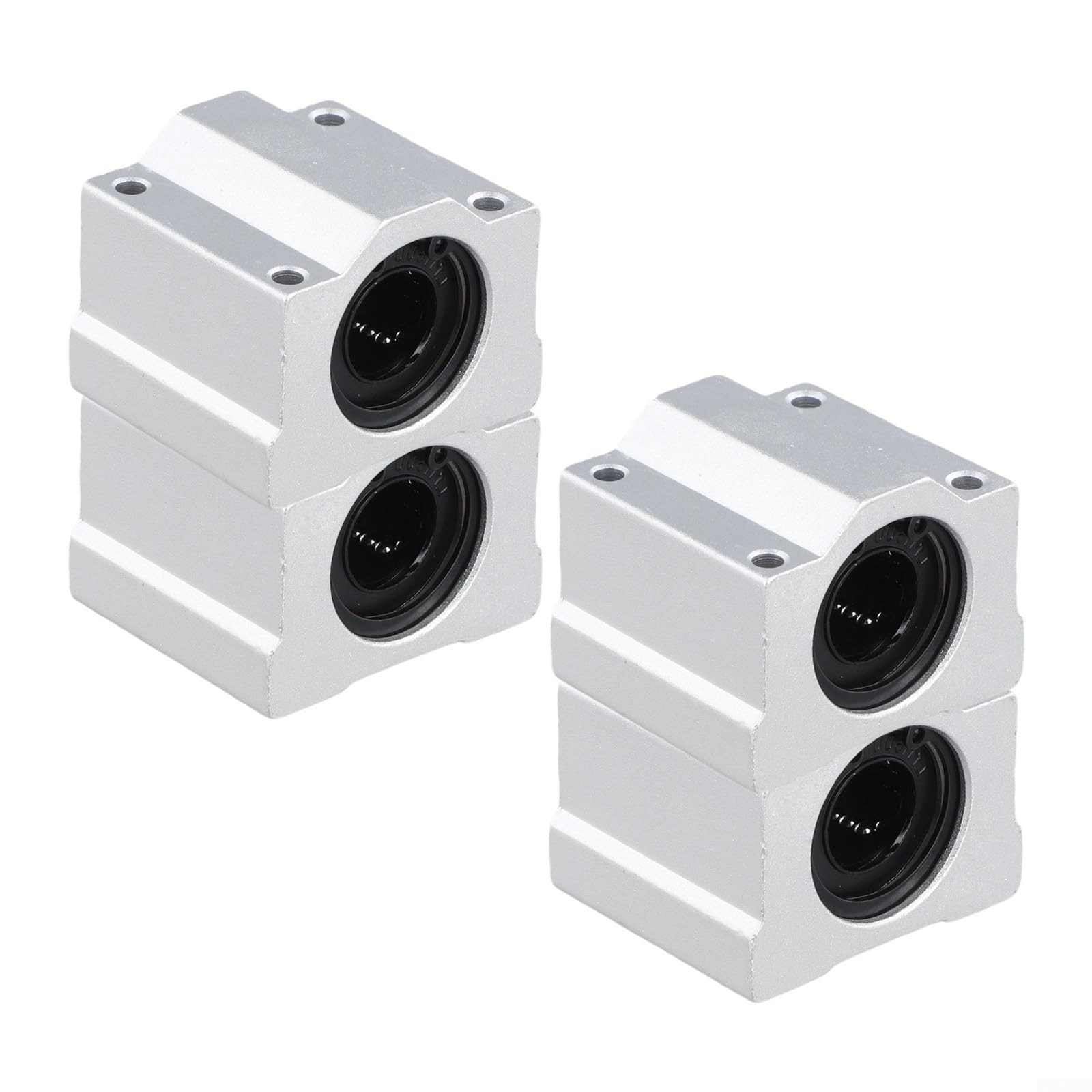 SCS16UU Lot de 4 blocs coulissants linéaires à roulement à billes pour arbre de 16 mm CNC pour imprimante 3D Support de montage en alliage d'aluminium