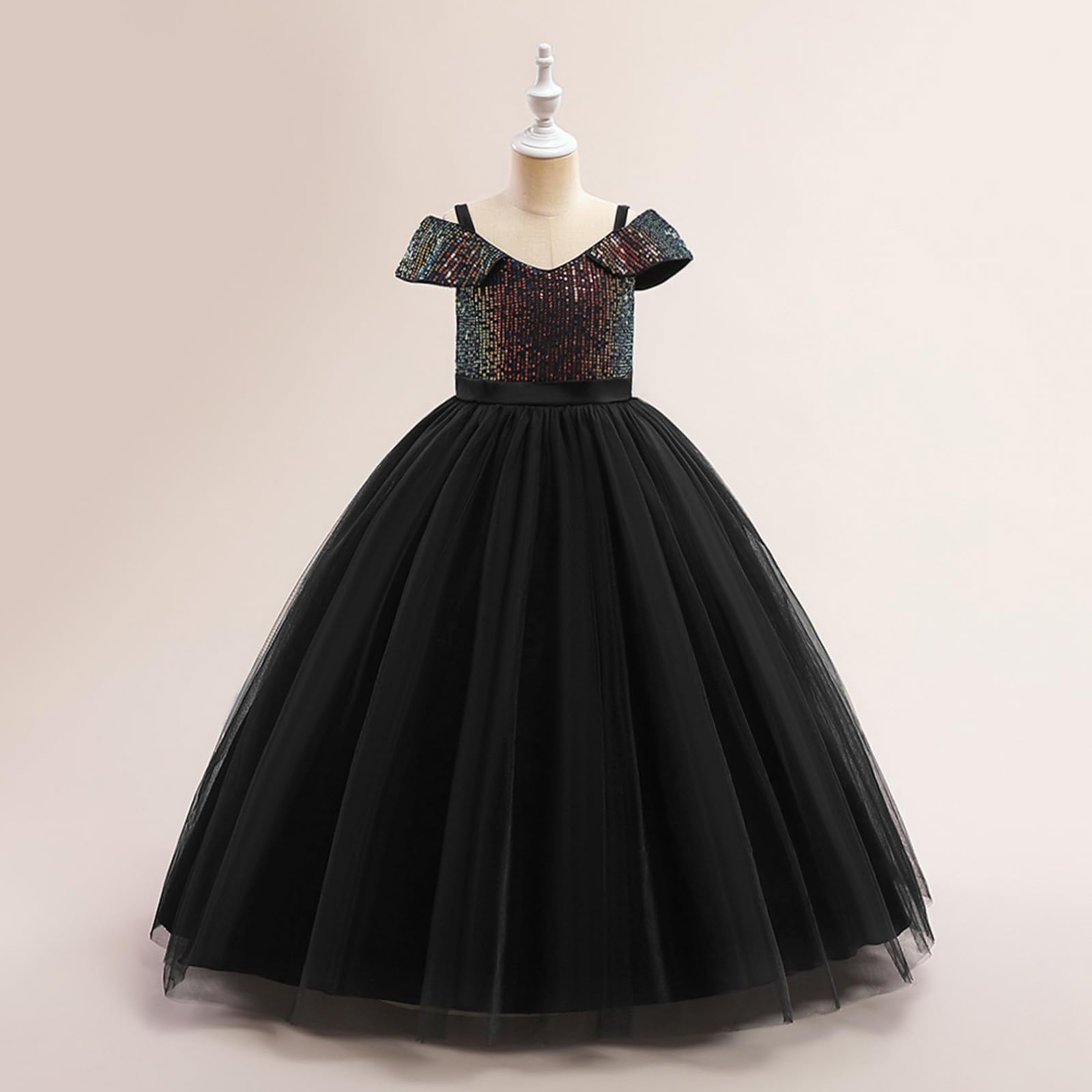 Generisch Vestido de fiesta para niños y niñas, Halloween, lentejuelas, tul, vestido de fiesta, vestido de princesa