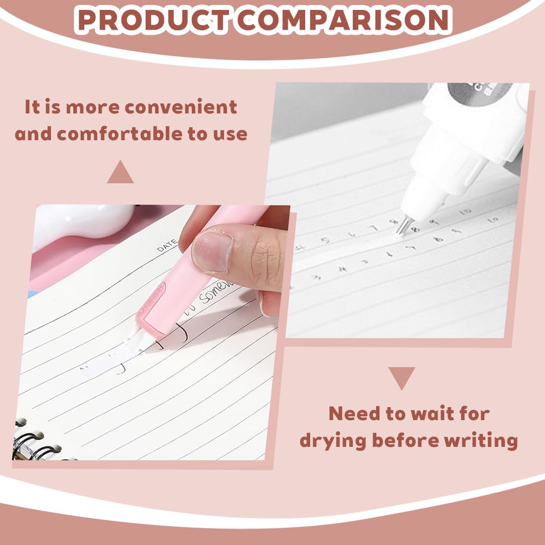 Correttore a Nastro Forma Penna 6M x 5MM Rullo di Correzione Kawaii Gatto per Ufficio