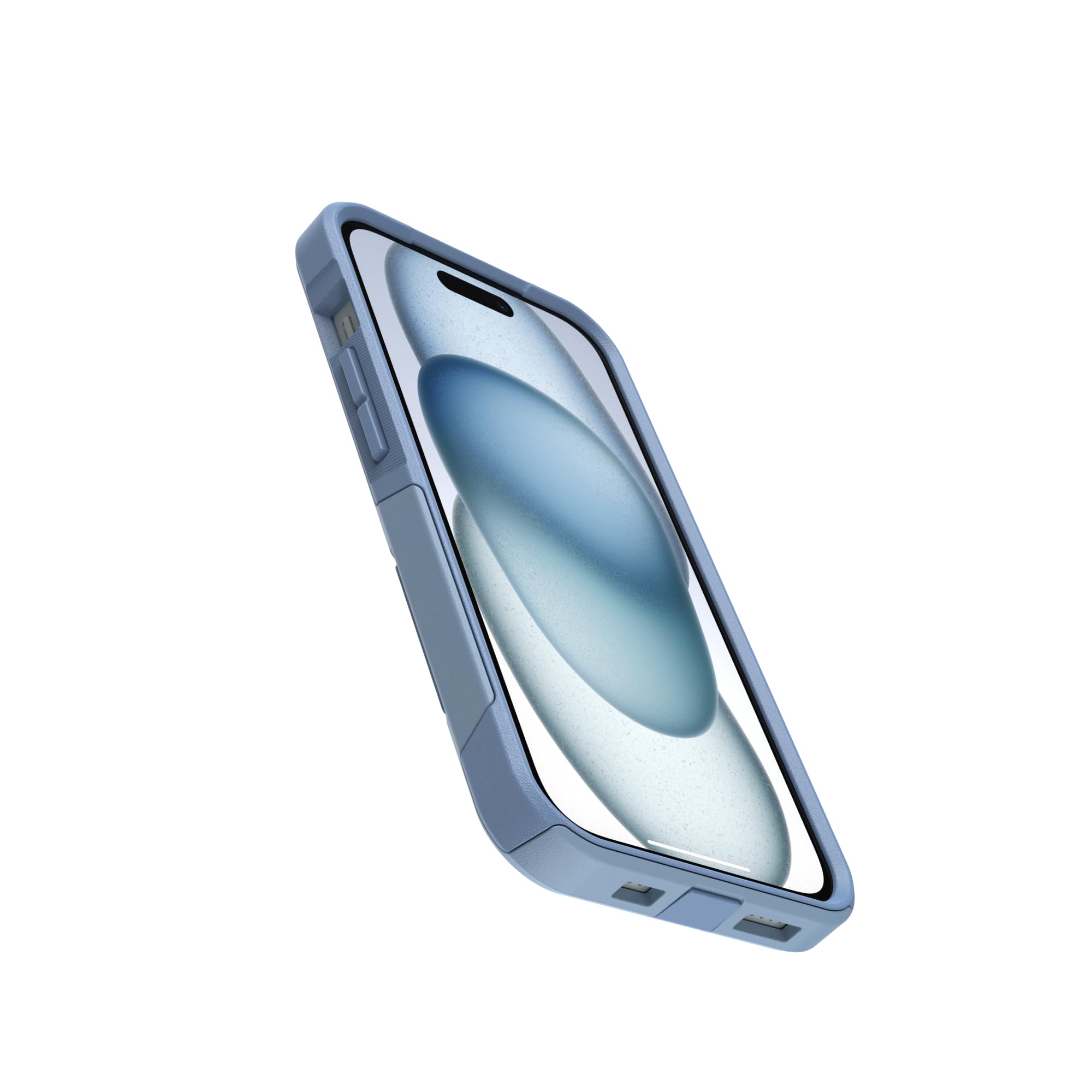 OtterBox Custodia per iPhone 15, iPhone 14 e iPhone 13 Commuter Series - Denim Crisp (Blu), Sottile e Resistente, Tascabile, con Protezione per Le Porte