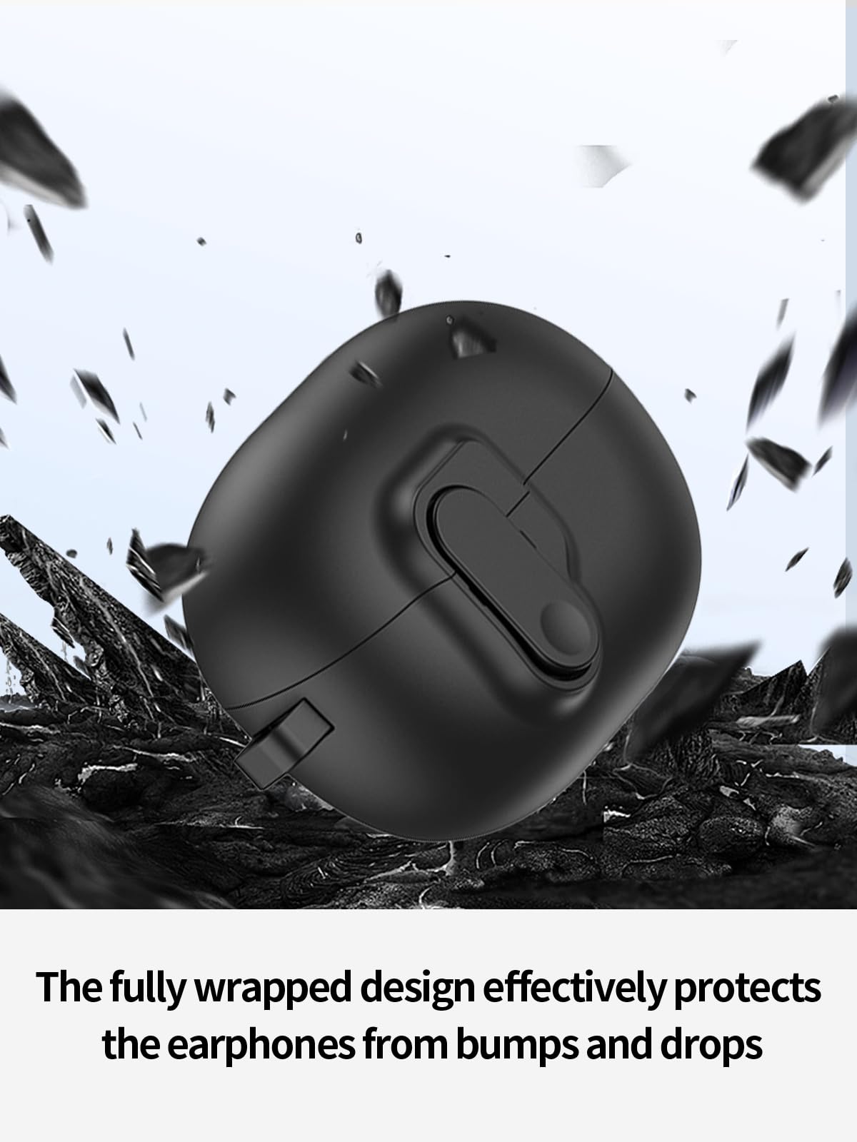 Compatibile con cuffie Huawei FreeBuds Pro 4/Pro 3, auricolari wireless con cancellazione del rumore, custodia protettiva trasparente morbida e antiurto con cordino, nero