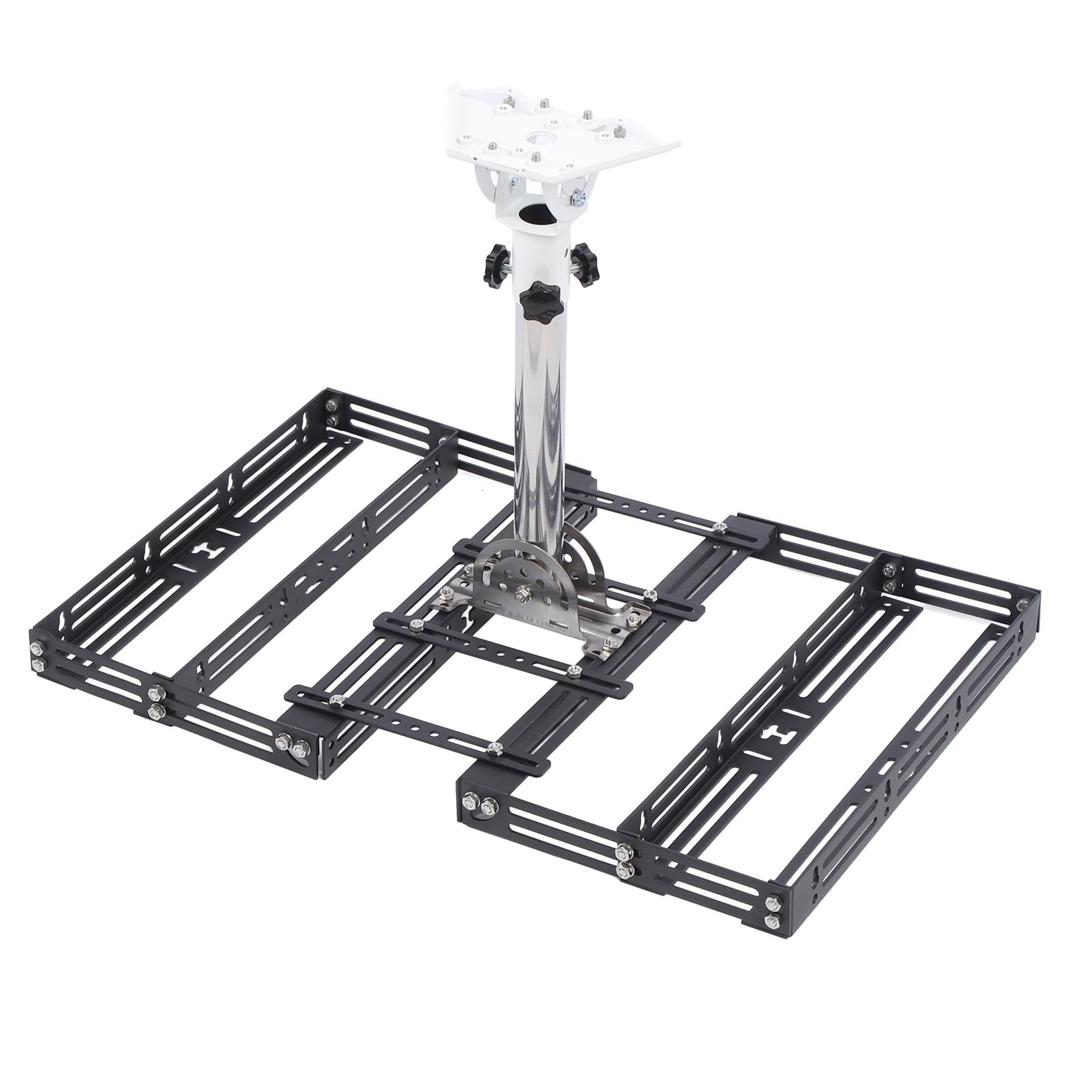 Topiky Soporte de Techo Rectangular para Mini Antena, Giratorio de 360 ​​Grados, Inclinación de 160 Grados, Kit de Montaje Ajustable No Penetrante, Soporte de Antena Satelital Ajustable con Acero