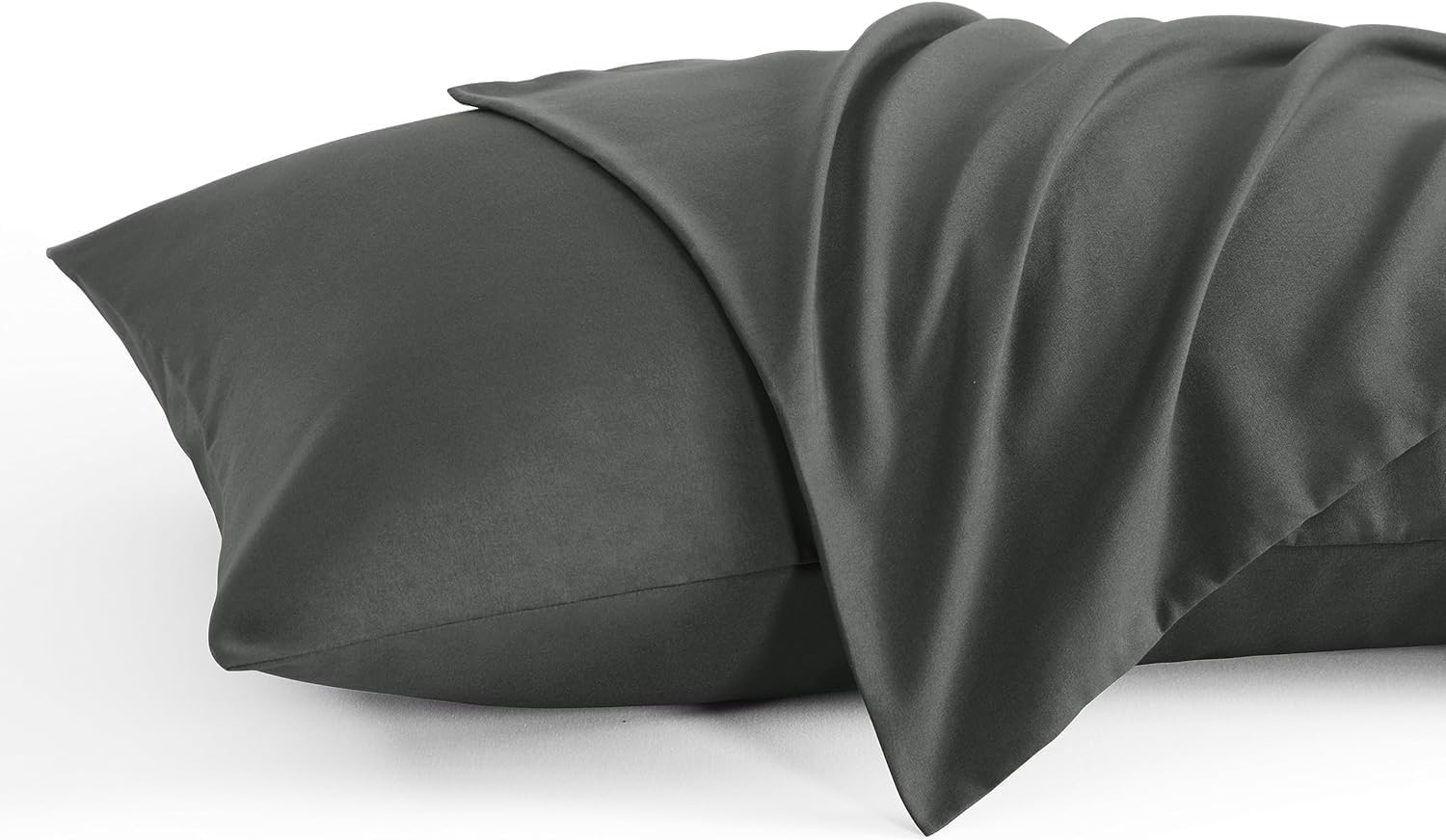 Toddler Travel Pillow Cases Set of 2, 600 Thread Count 100% Egyptian Cotton Pillow Covers with Flap Closure - (13x18, Dark Grey, Flap Closure)