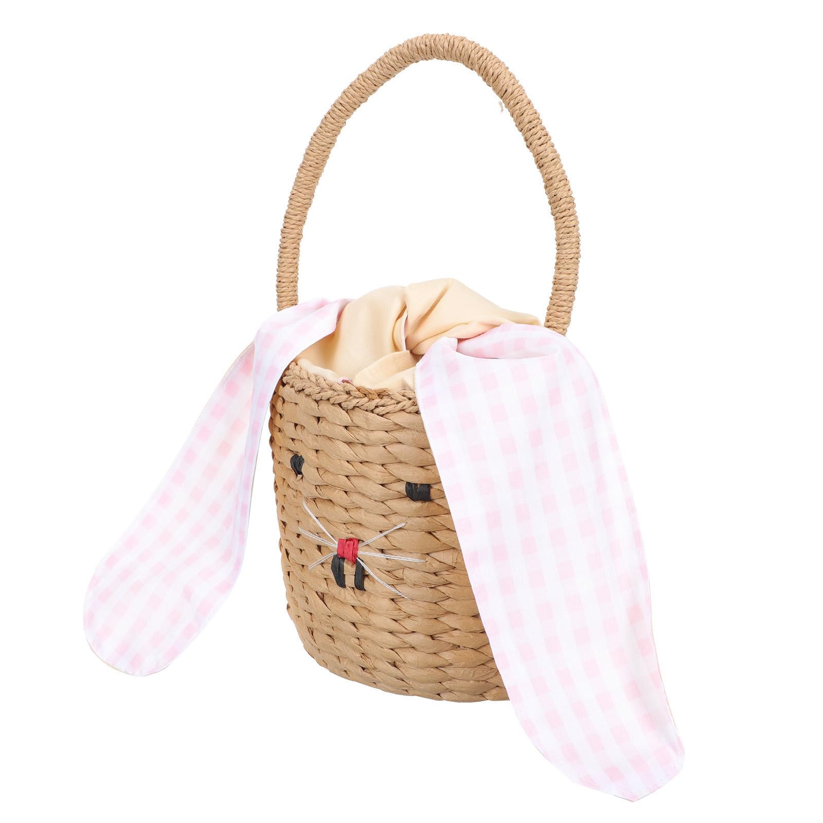 Bolsa decorativa de ratán diseño de conejo para regalar en baby showers