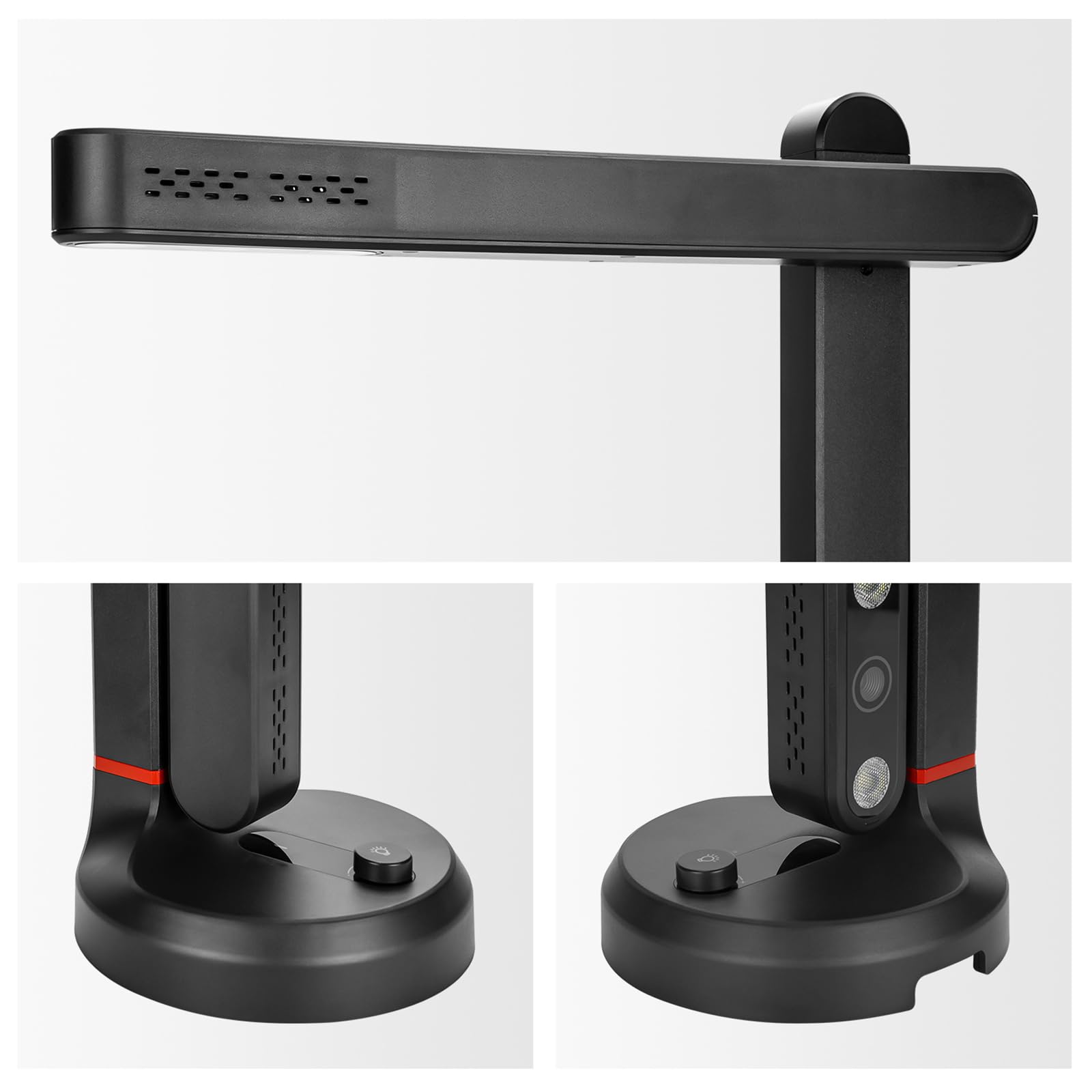 Fotocamera per Documenti, Scanner per Documenti Portatile con Funzione OCR | Design pieghevole a 90° e luce di riempimento a tre velocità, ritaglio/raddrizzamento automatico per uffici aule