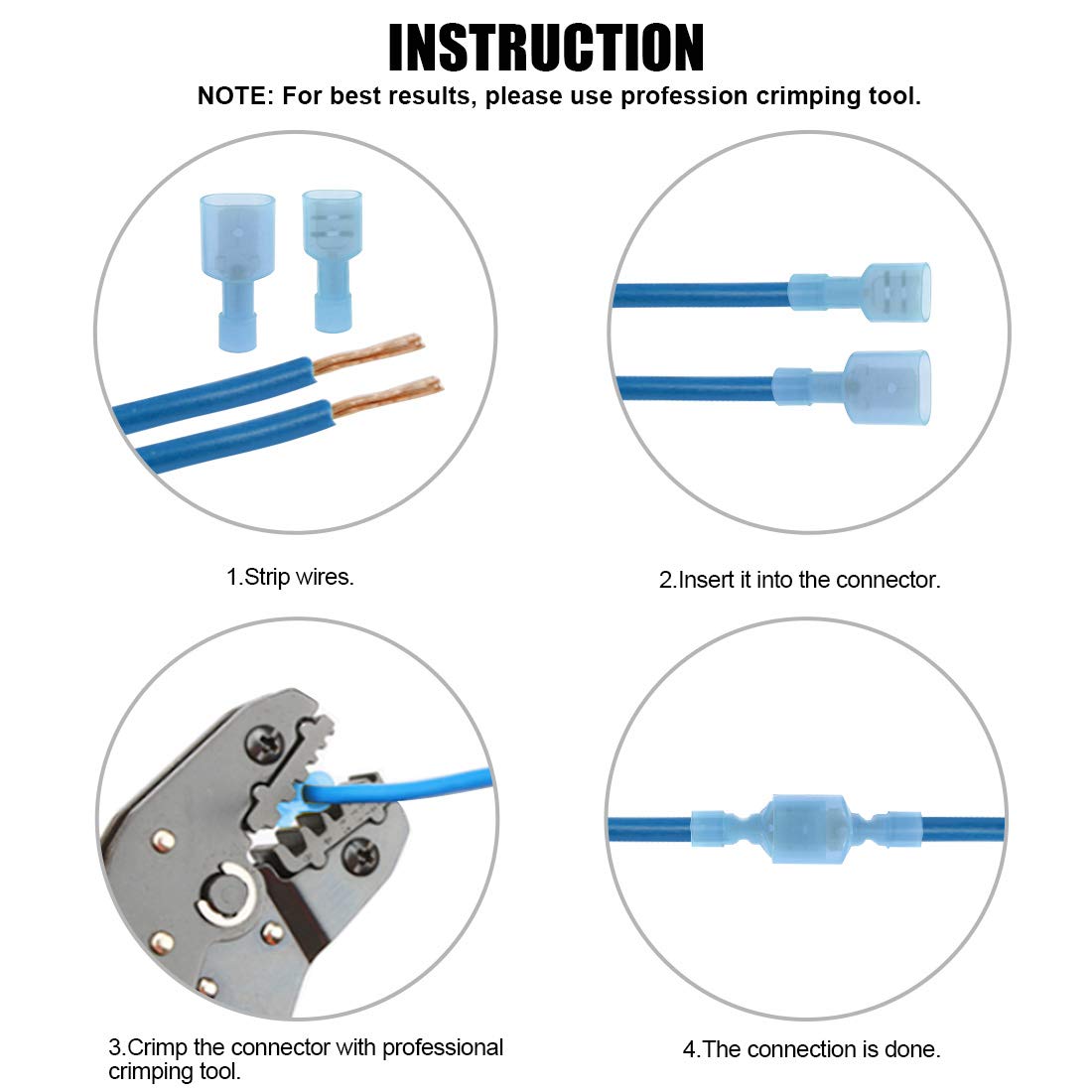 glarks 100 16–14 GAUGE vollisoliert weiblich Spaten Nylon Elektrische Schneller isoliert Crimp Terminals Stecker Sortiment Kit