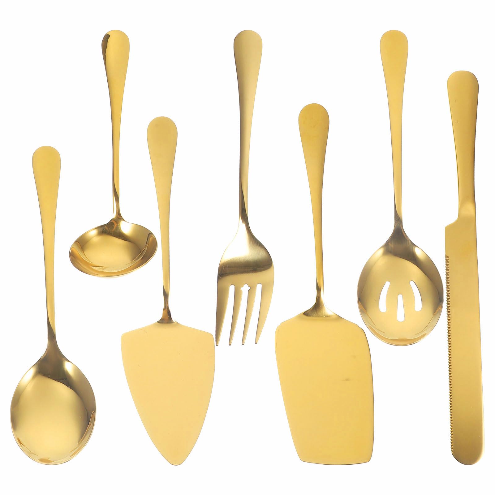 Ensemble de couverts de service en acier inoxydable doré pour restaurant
