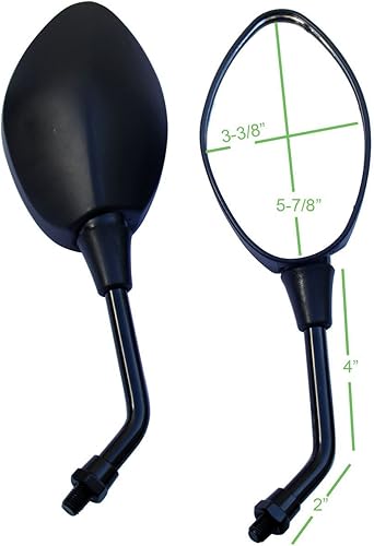 Miniatura 3 de Espejos retrovisores ovalados negros para Suzuki Vstrom 1000 DL1000 2007 de MotorToGo