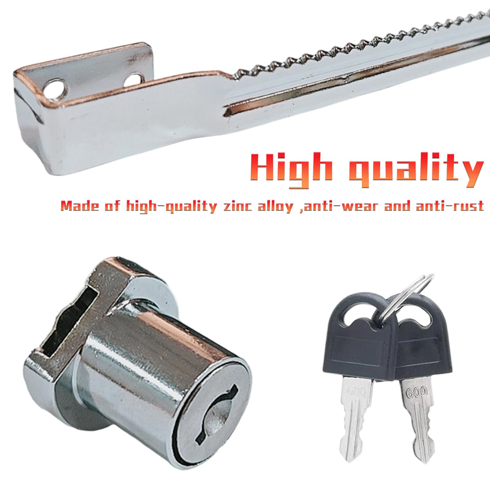 Sliding Glass Door Ratchet Lock, Glass Door Lock with Key - Image 3