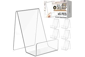 6 Pack Acrylic Book Stands for Display: Showcase Your Treasures Elegantly