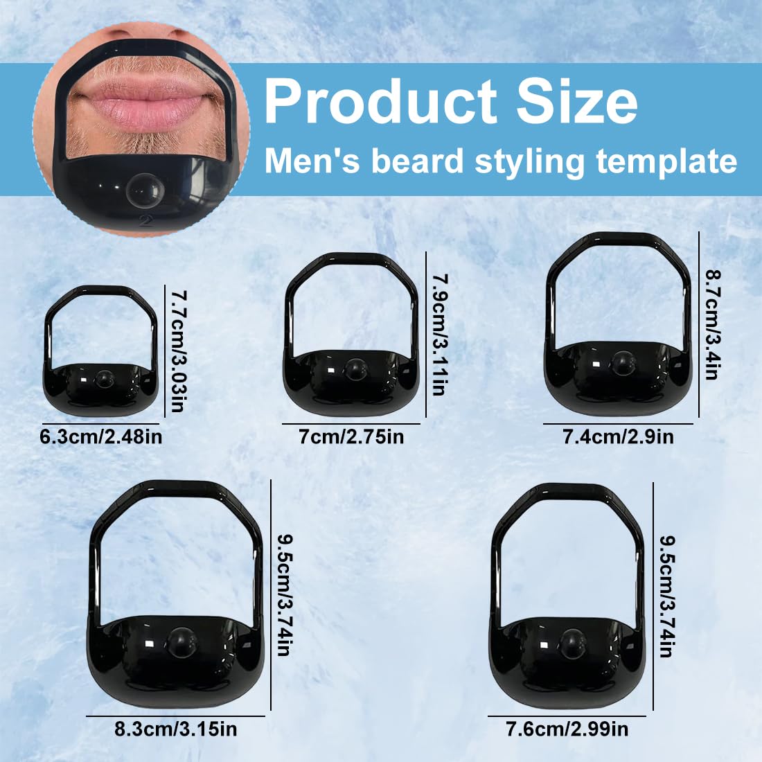 Pettini per barba e baffi da uomo 5pc Modelli per Styling Barba, Modelli per Styling Barba, Pizzetto Modello da Barba, Modello per lo Styling Della Barba, Modelli da Barba da Uomo
