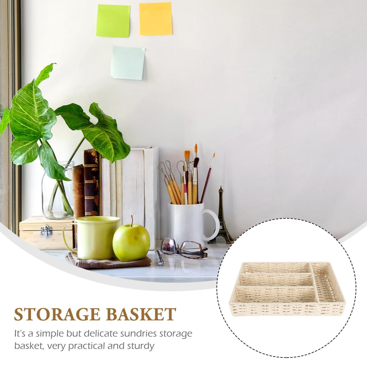 Angoily Organizzatore per cassetti con divisori in Rattan per Posate e Utensili da Cucina in Vimini Naturale
