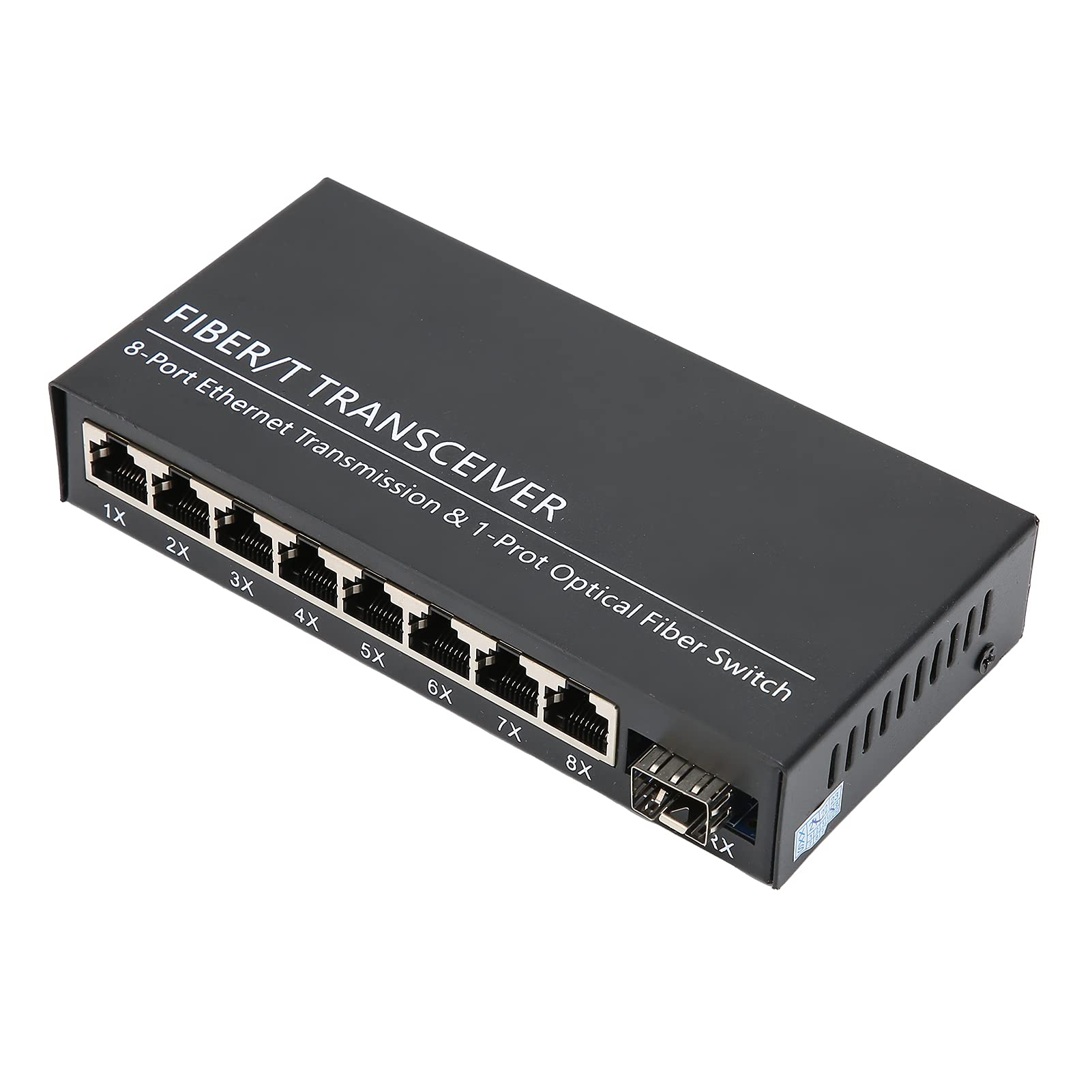 Sxhlseller Convertisseur de Média Gigabit Ethernet, Commutateur Gigabit 1 Fibre 8 Ports Ethernet Monomode Double Fibre Convertisseur Gigabit Adaptatif pour la Conversion de Signal