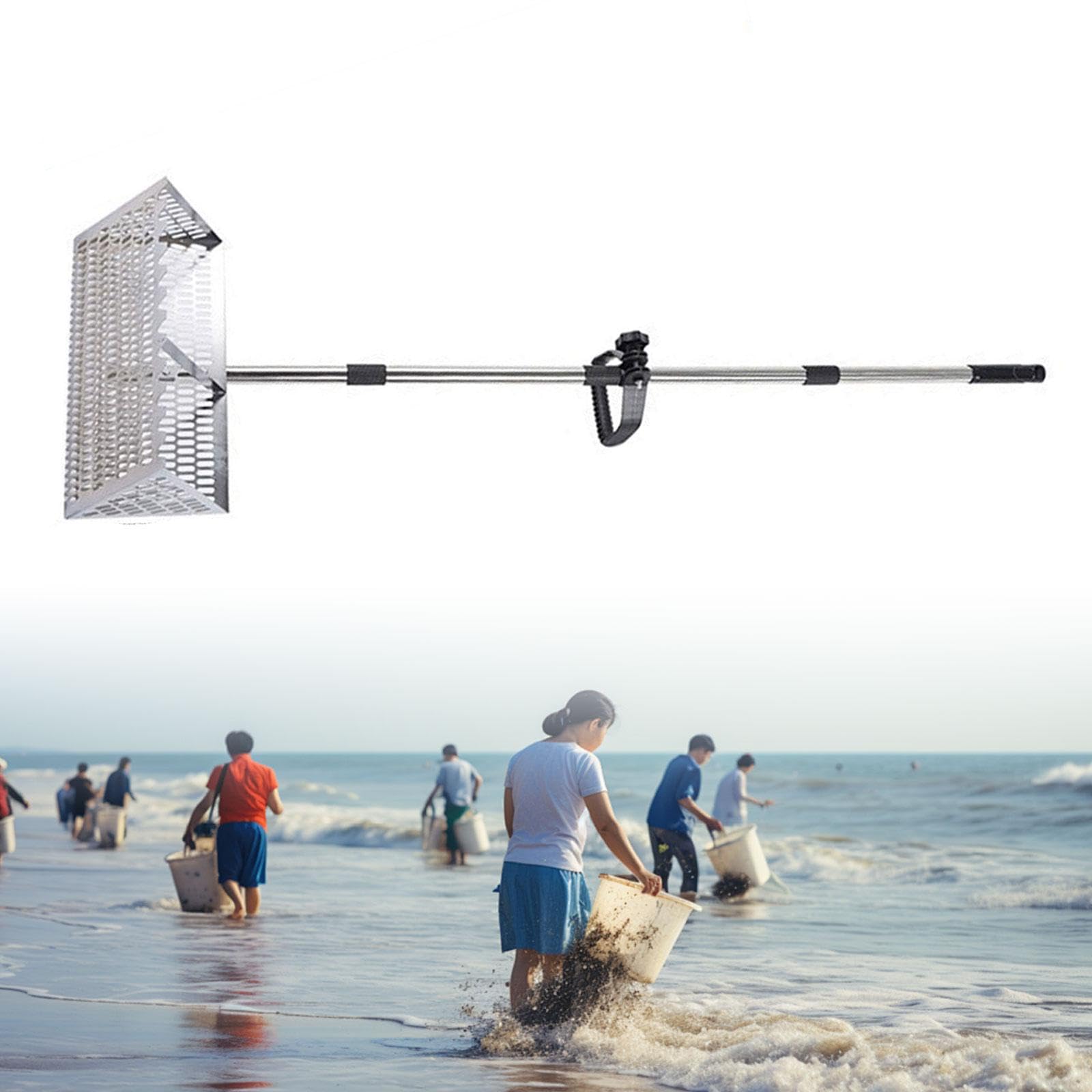 Gralara Écuelle à crabes, râteau à sable pour la recherche de trésors marins, Argent