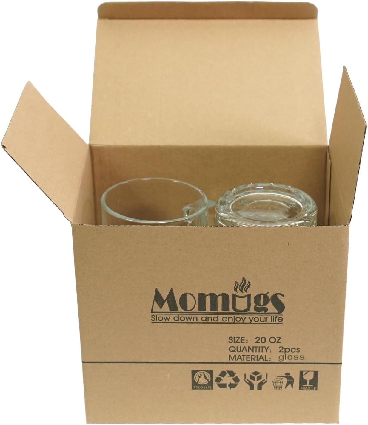 20 OZ Beer Stein Mugs, German Clear Large Tall Beer Glasses With Handle for Men, Set of 2 - Image 8