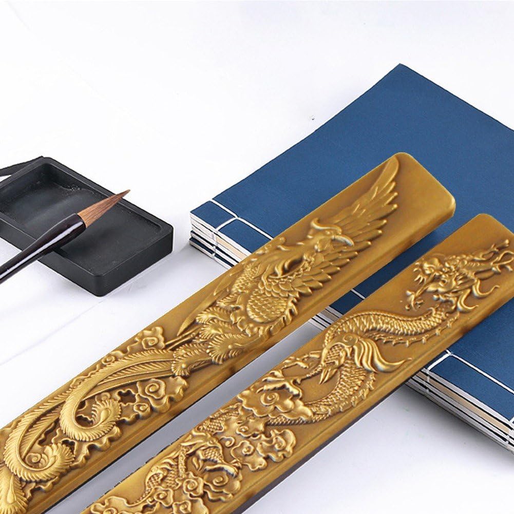 Amazon.co.jp: ペーパーウェイト 文鎮 龍、鳳凰の彫刻 アンティーク